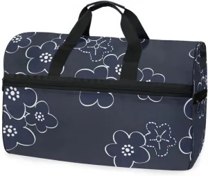 susiyo Japanese Floral Sports Gym Bag, Travel Duffel Bag with Shoes Compartment Overnight Weekender Workout Bag for Men Women