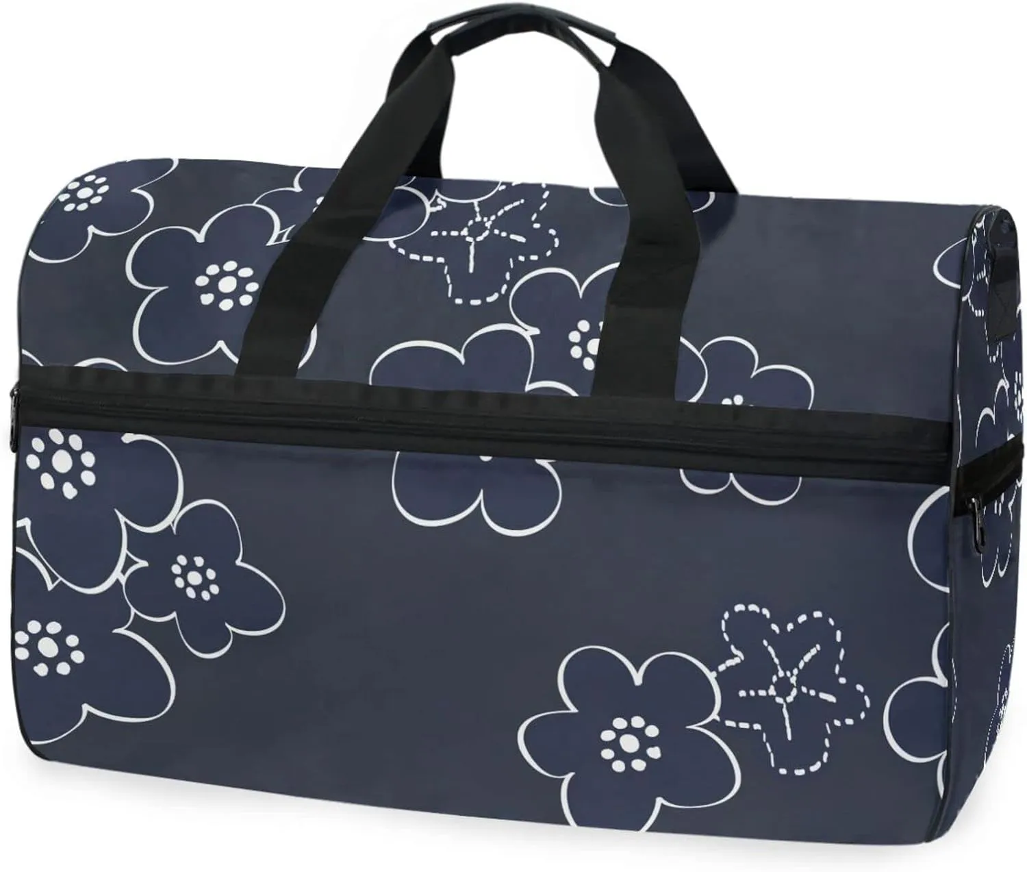 susiyo Japanese Floral Sports Gym Bag, Travel Duffel Bag with Shoes Compartment Overnight Weekender Workout Bag for Men Women