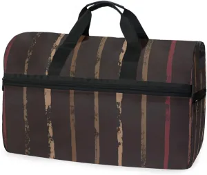 susiyo Paint Stripe Sports Gym Bag, Travel Duffel Bag with Shoes Compartment Overnight Weekender Workout Bag for Men Women