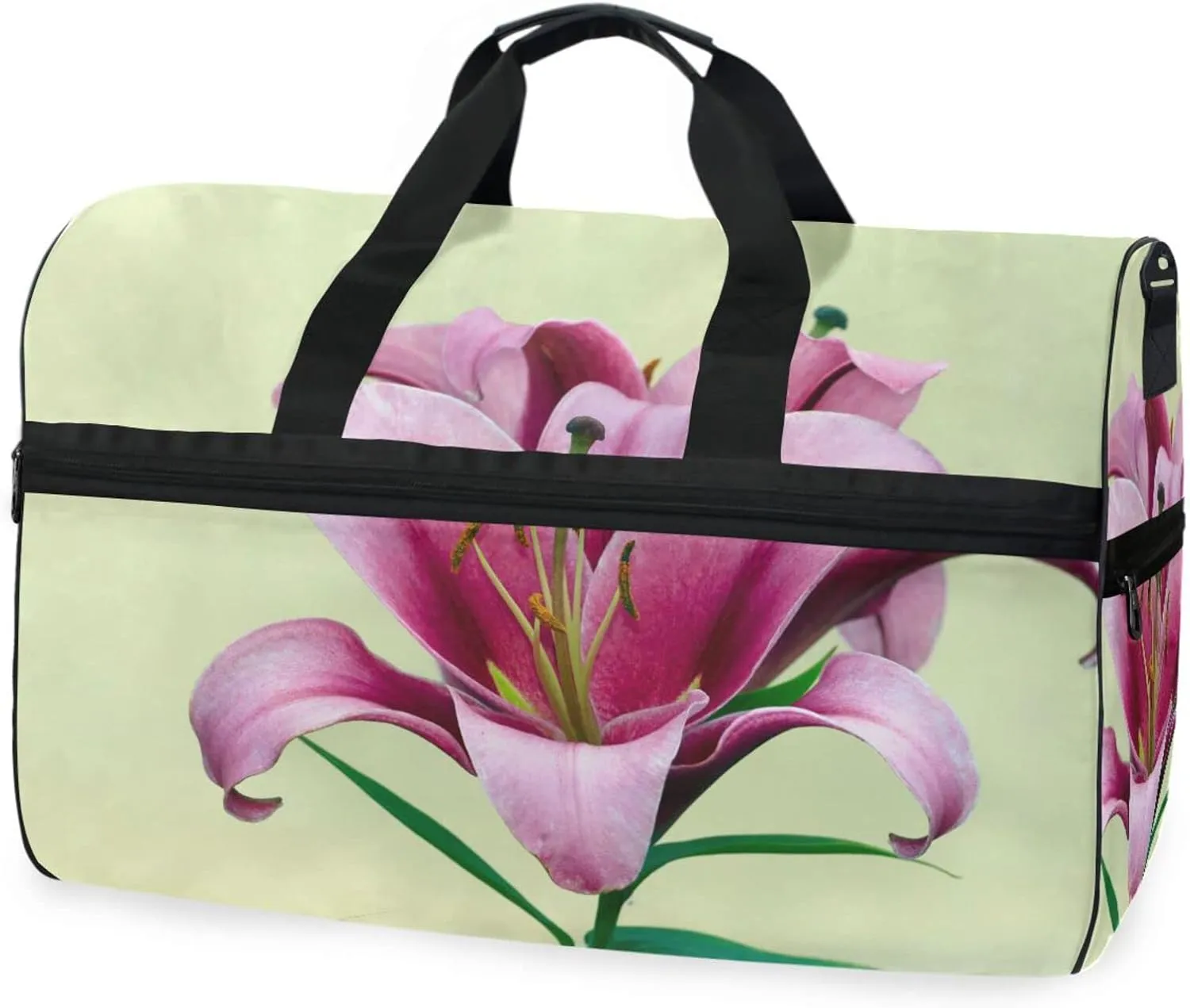 susiyo Red Lily Sports Gym Bag, Travel Duffel Bag with Shoes Compartment Overnight Weekender Workout Bag for Men Women