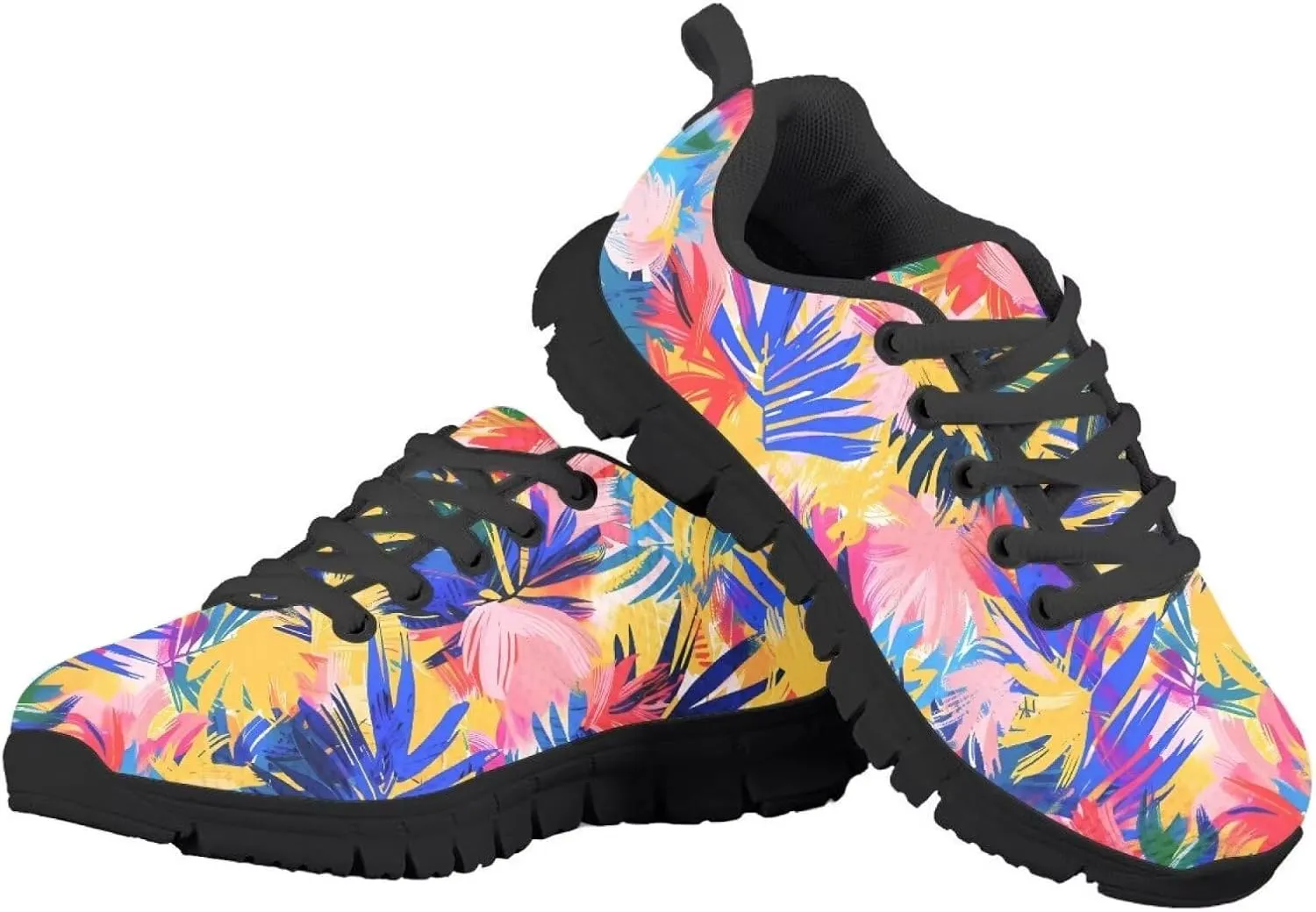 SYtrade Kids Print Shoes Girls Athletic Tennis Shoes for Walking Sneakers Black Sole