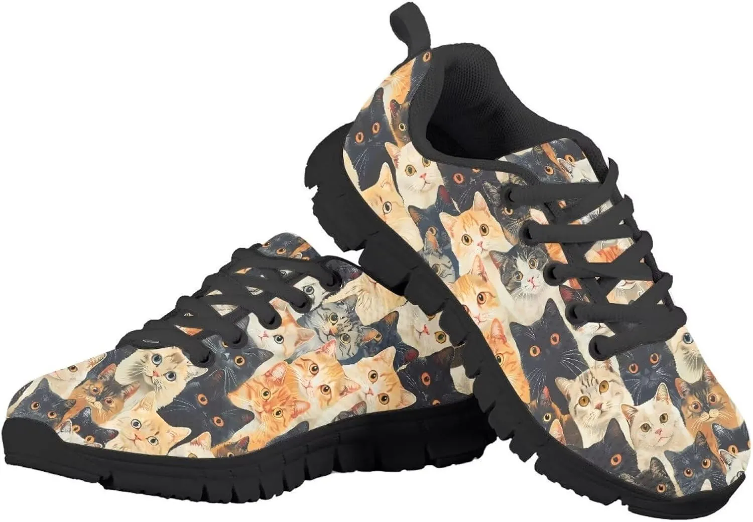 SYtrade Kids Print Shoes Girls Athletic Tennis Shoes for Walking Sneakers Black Sole