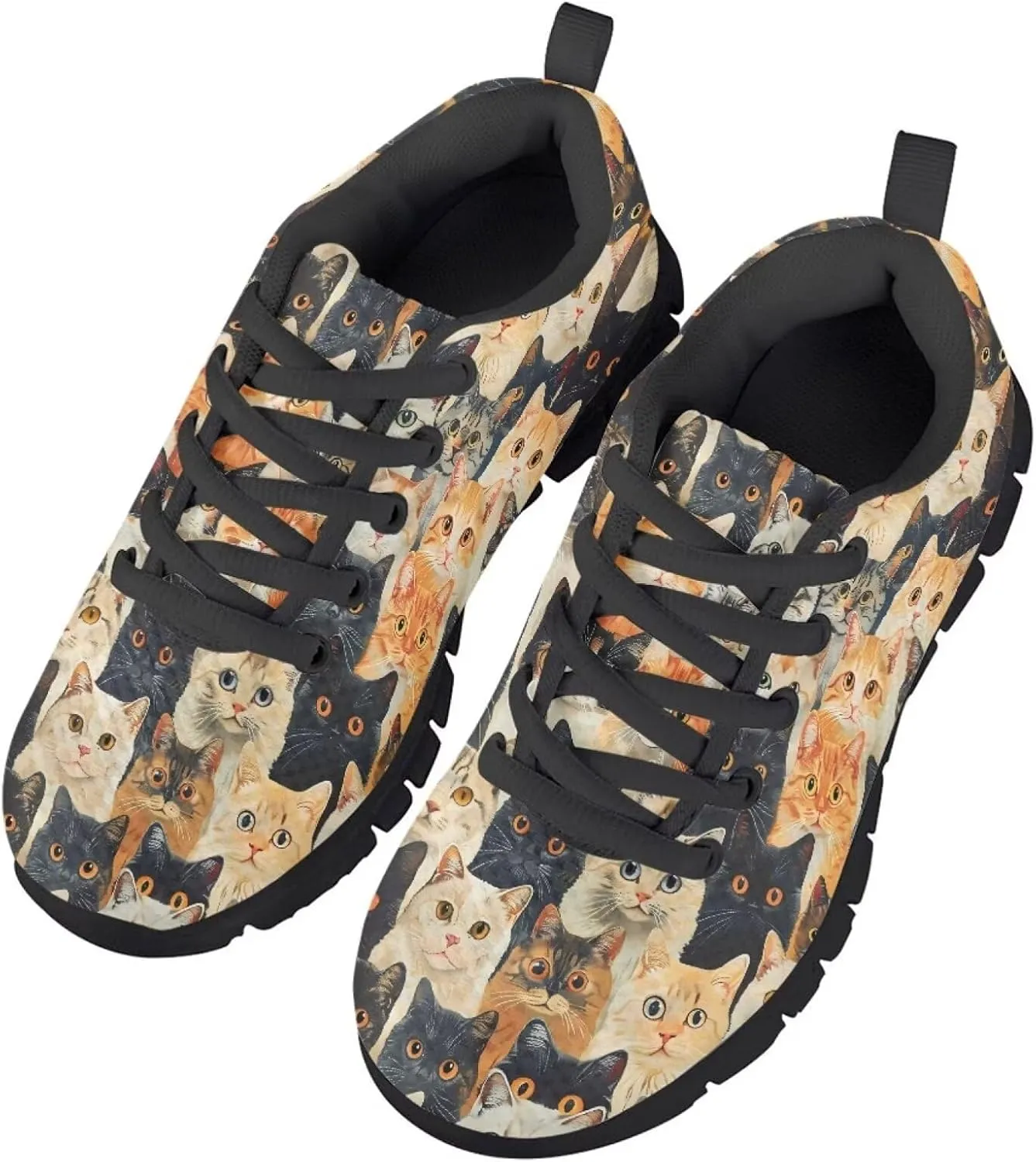 SYtrade Kids Print Shoes Girls Athletic Tennis Shoes for Walking Sneakers Black Sole