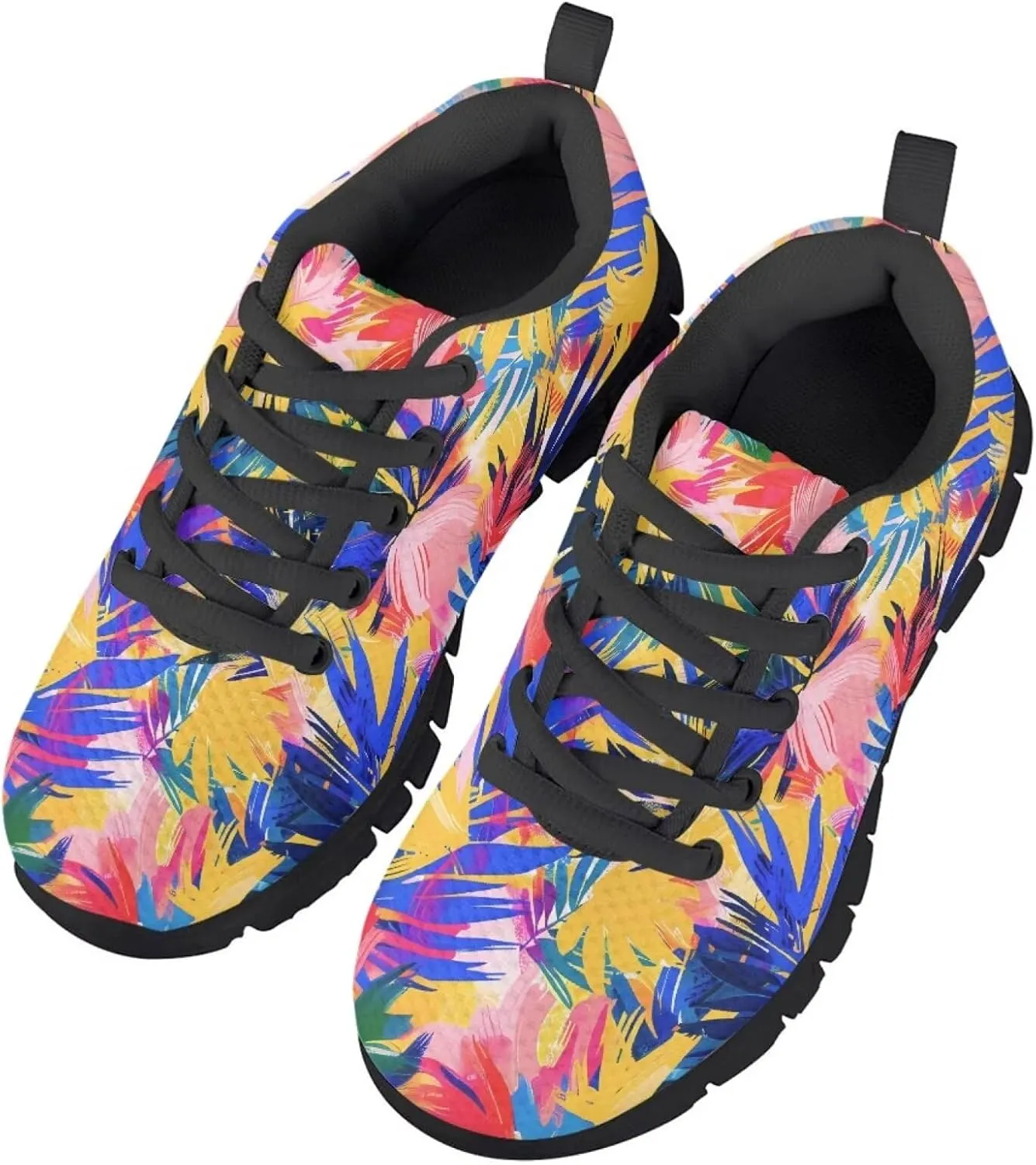 SYtrade Kids Print Shoes Girls Athletic Tennis Shoes for Walking Sneakers Black Sole