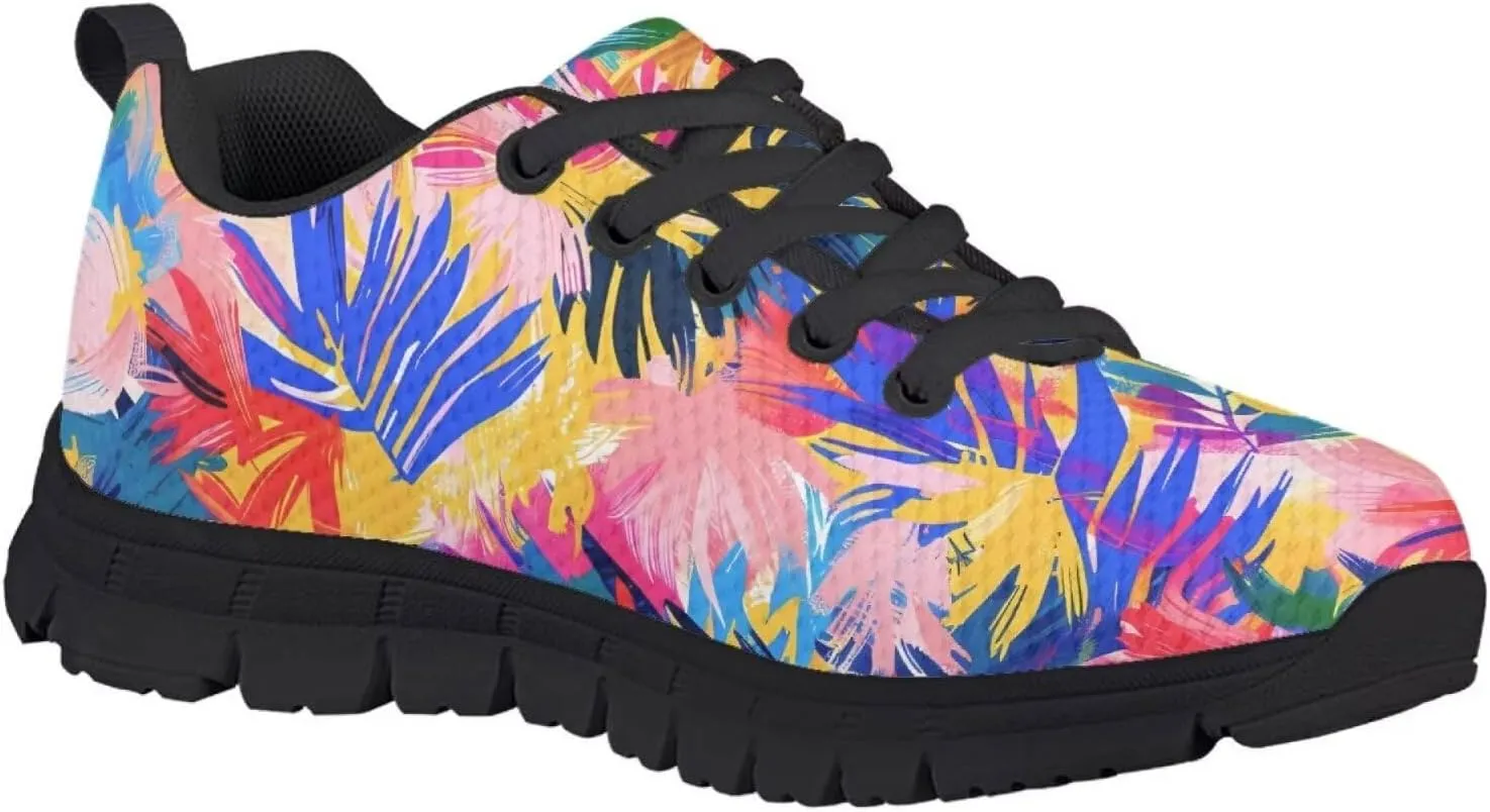 SYtrade Kids Print Shoes Girls Athletic Tennis Shoes for Walking Sneakers Black Sole