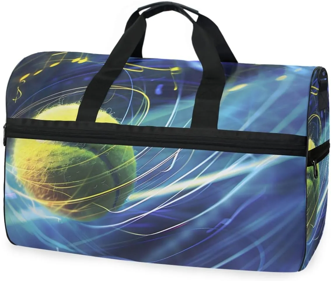 Tennis Ball Travel Duffel Bag Luggage Sports Gym Bags With Shoes Compartment Large Capacity Lightweight Duffle Bag For Men Women