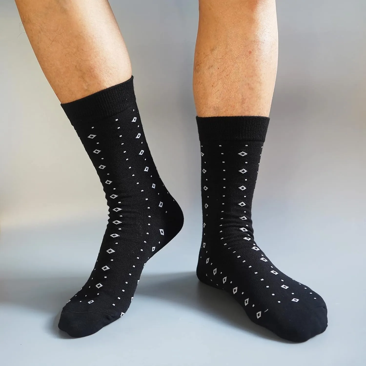 TOEJYJ Mens Fun Dress Socks, Pattern Funny Casual Socks Pack, Colorful Striped Cotton Novelty Socks Size 10-13