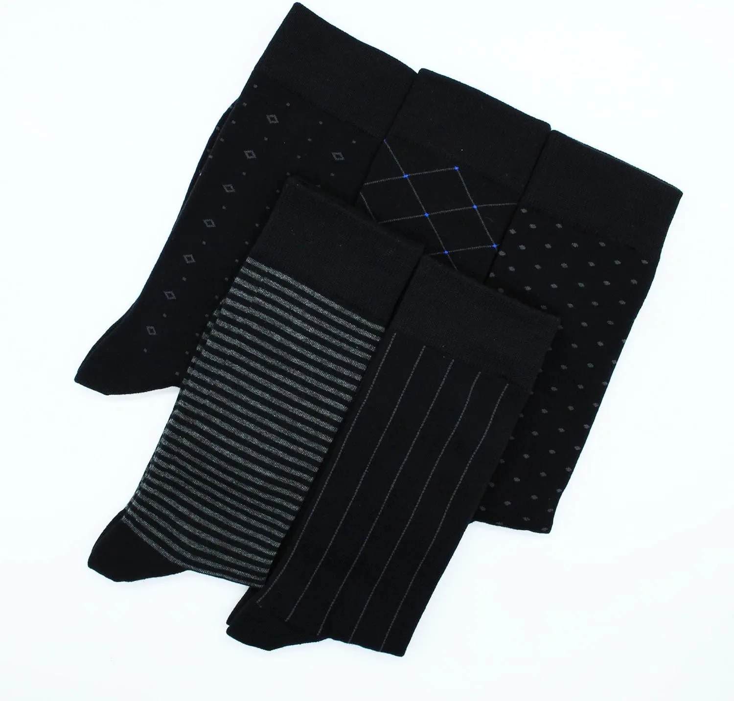 TOEJYJ Mens Fun Dress Socks, Pattern Funny Casual Socks Pack, Colorful Striped Cotton Novelty Socks Size 10-13