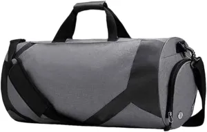 TOEWOE Travel Duffel Bag, Sports Travel Gym Bag, Waterproof Shoulder Weekender Bag for Women and Men, Great for Travel, Outdoor, Sports, Fitness (Color : Gray)