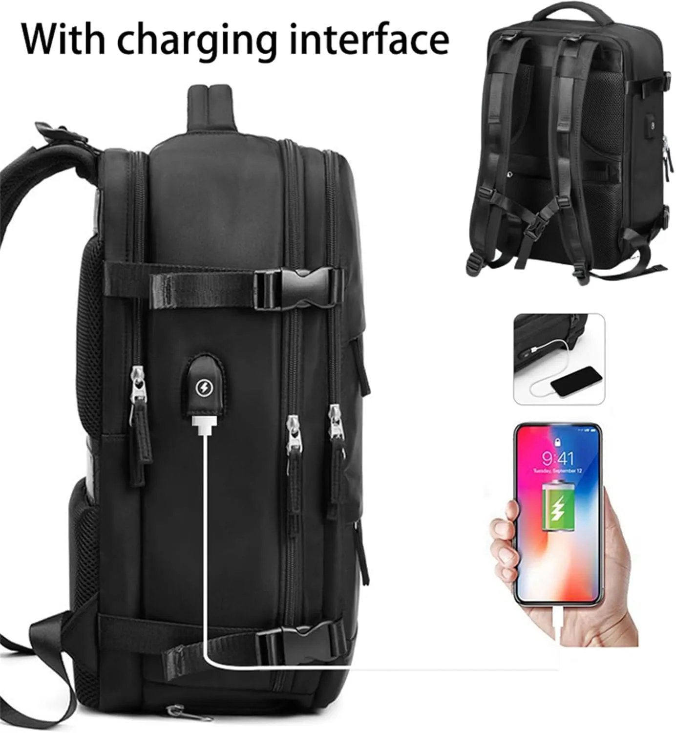 Tourism Backpack, Travel Backpack for Women Airline Approved, Hiking Bag, Anti Theft Business Backpack with Shoes Compartment (Light Green)