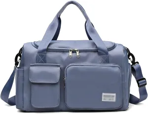 Travel Duffle Bag,Weekender Overnight Shoulder Bag with Shoes Compartment and Wet Pocket,Waterproof Gym Bag Carry on Bag,D