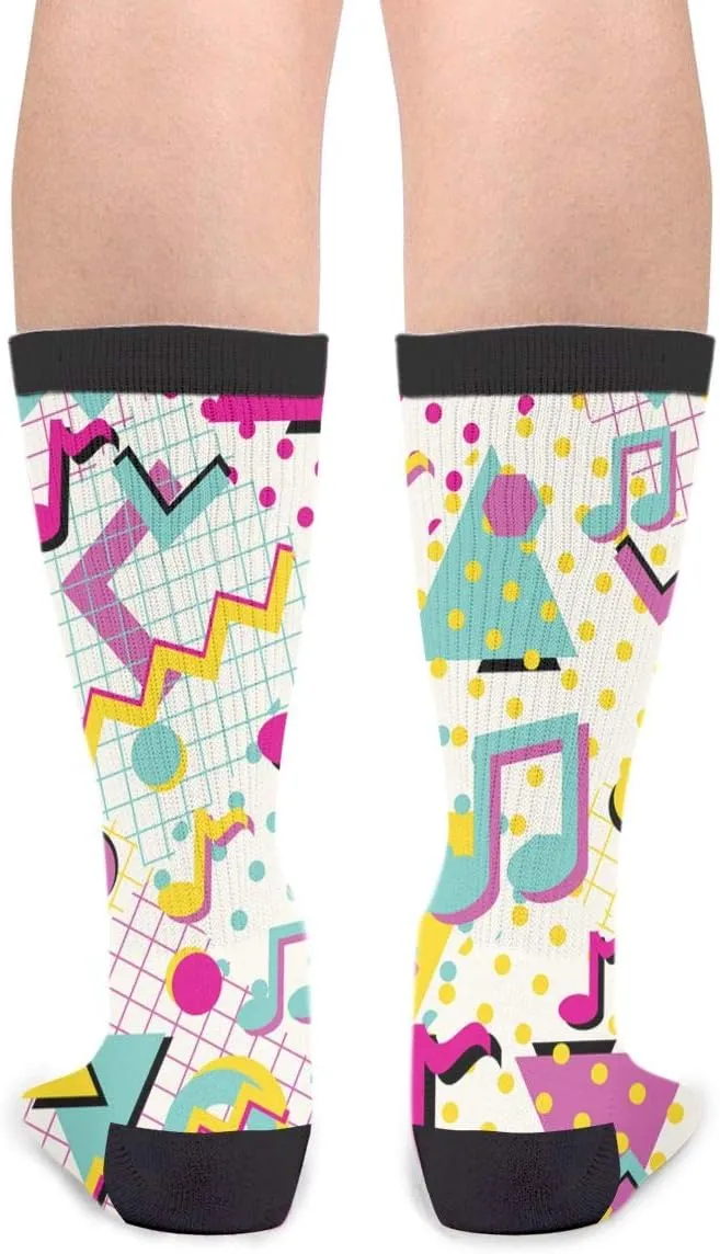 Unisex Adult Fun Cool 3D Print Colorful Athletic Sport Novelty Crew Tube Socks