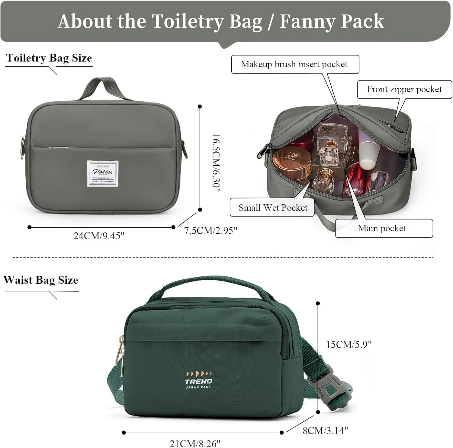 Weekender Bags for Women,Personal Item Travel Bag with Shoes Compartment,Overnight Travel Duffel Bag,Gym Bag,3 Pcs Set