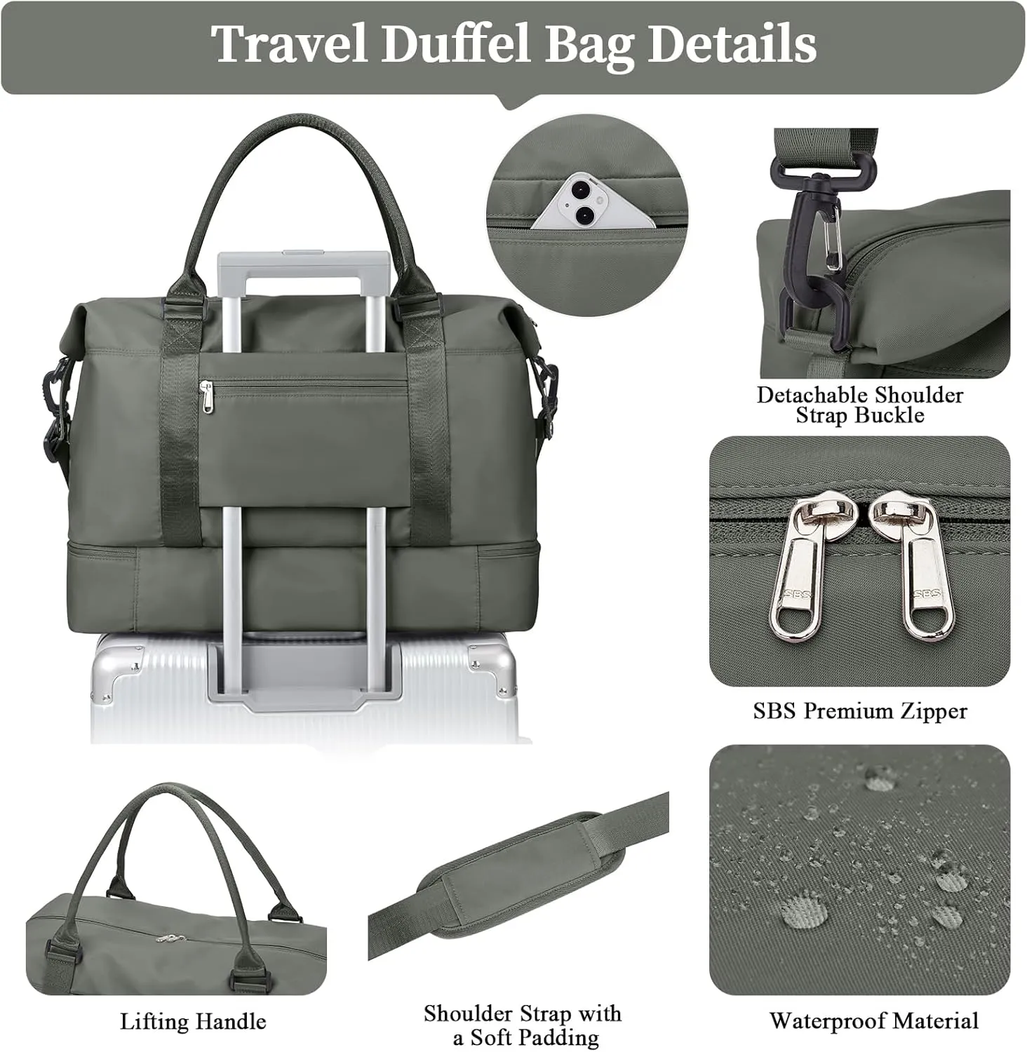 Weekender Bags for Women,Personal Item Travel Bag with Shoes Compartment,Overnight Travel Duffel Bag,Gym Bag,3 Pcs Set