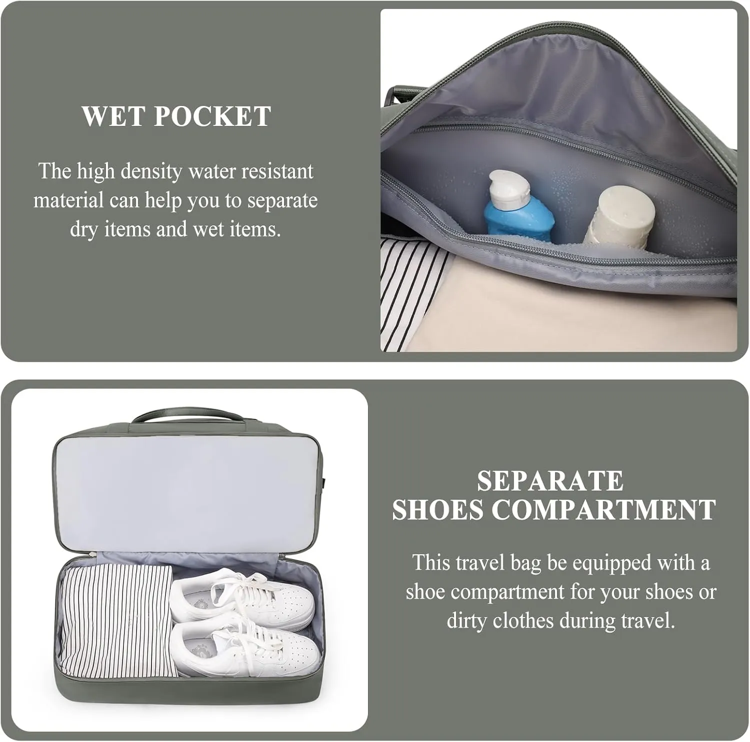 Weekender Bags for Women,Personal Item Travel Bag with Shoes Compartment,Overnight Travel Duffel Bag,Gym Bag,3 Pcs Set