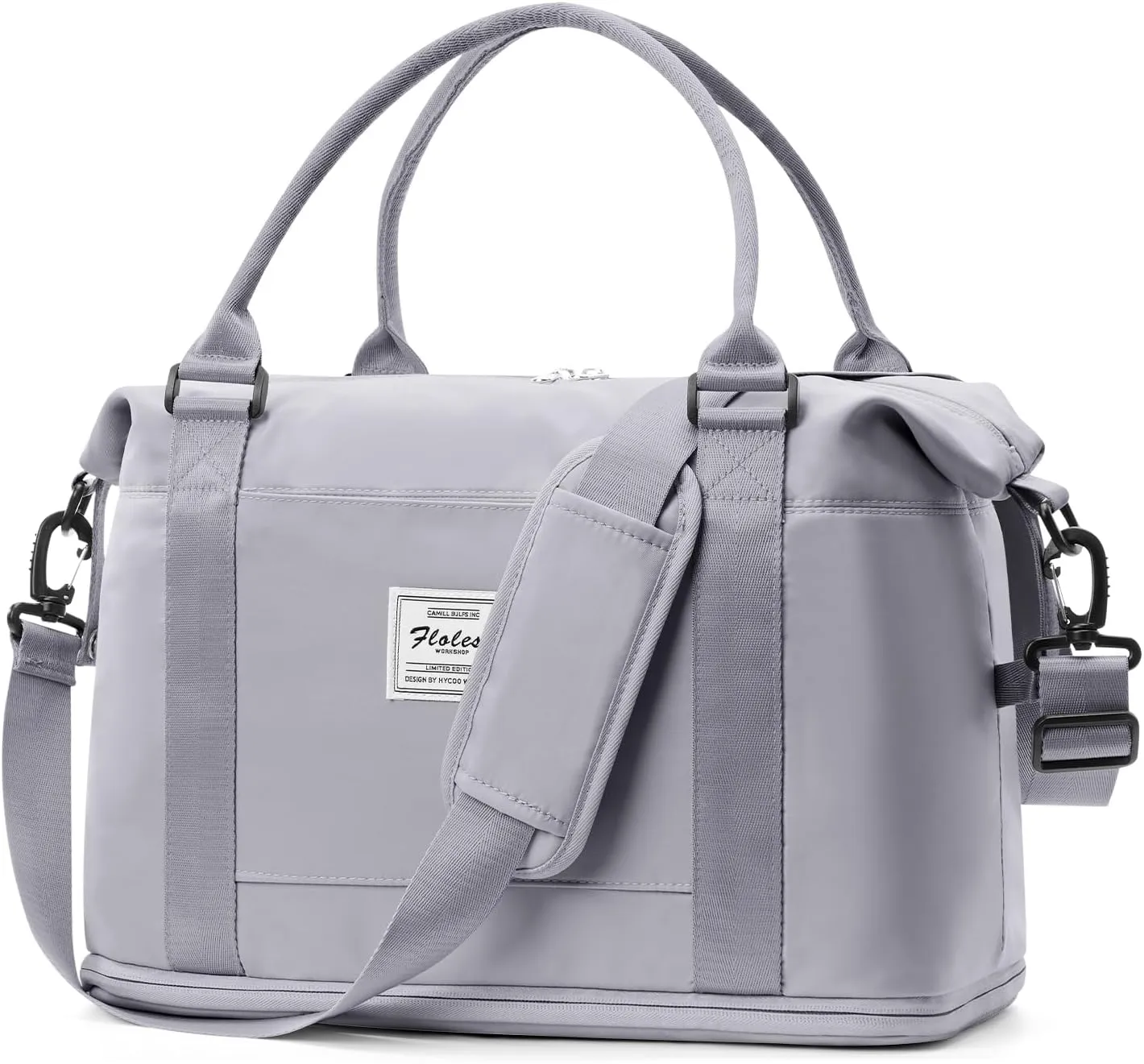 Weekender Bags for Women,Personal Item Travel Bag,Overnight Travel Duffel Bag with Expandable Shoes Compartment & Wet Pocket, A-Grey