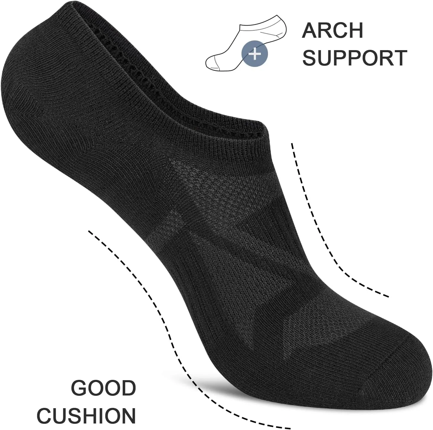 wernies No Show Socks Women - 8 Pairs Ankle Socks for Women, Low Cut Socks Short Cotton Socks, Invisible Casual Socks
