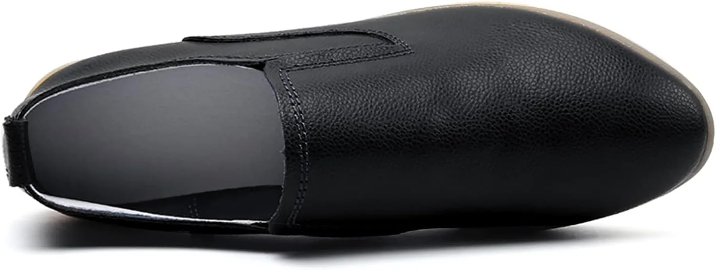WERWAES Ladies Loafers Moccasin Shoes Comfortable Leather Lightweight Loafer Flat Walking Nurse Driving Fashion Soft Shoes Work Shoes