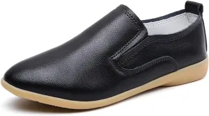 WERWAES Ladies Loafers Moccasin Shoes Comfortable Leather Lightweight Loafer Flat Walking Nurse Driving Fashion Soft Shoes Work Shoes