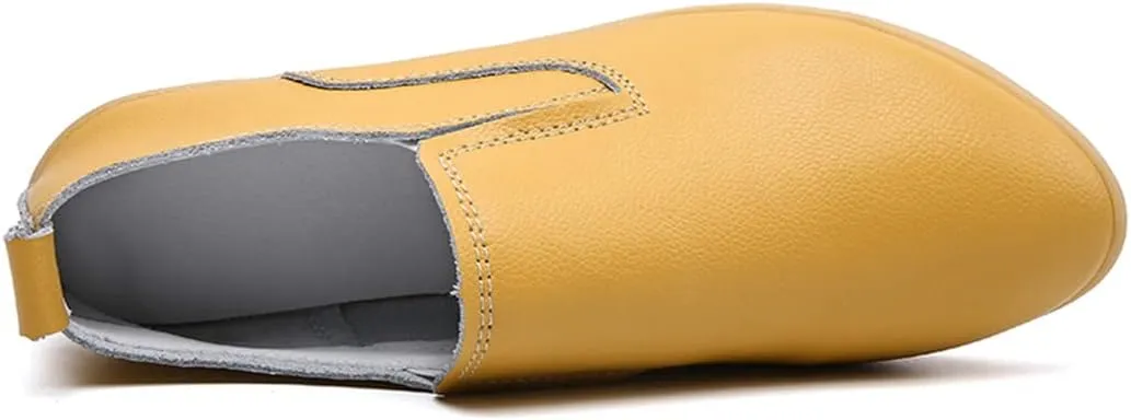 WERWAES Ladies Loafers Moccasin Shoes Comfortable Leather Lightweight Loafer Flat Walking Nurse Driving Fashion Soft Shoes Work Shoes