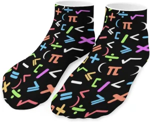 Women Girls Cute Ankle Fit No Show Low Cut Socks Colorful Symbols Of Math Colorful Comfy Casual Athletic Short Trail Socks Novelty Gift