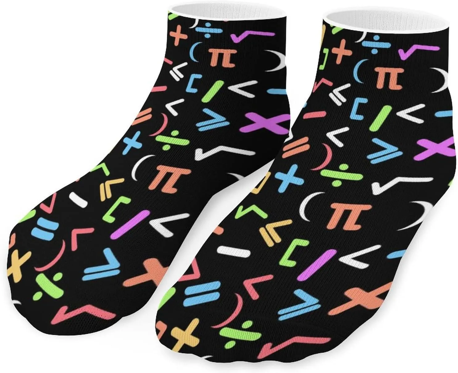 Women Girls Cute Ankle Fit No Show Low Cut Socks Colorful Symbols Of Math Colorful Comfy Casual Athletic Short Trail Socks Novelty Gift