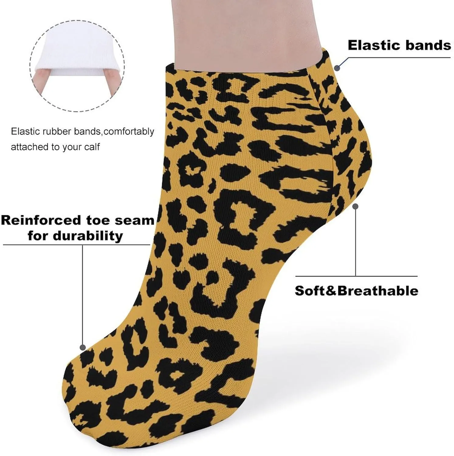 Women Low Ankle Ankle Athletic Socks, 5 Pairs No-Show Socks, Novelty Casual Ladies No-Show Socks for Daily Wear