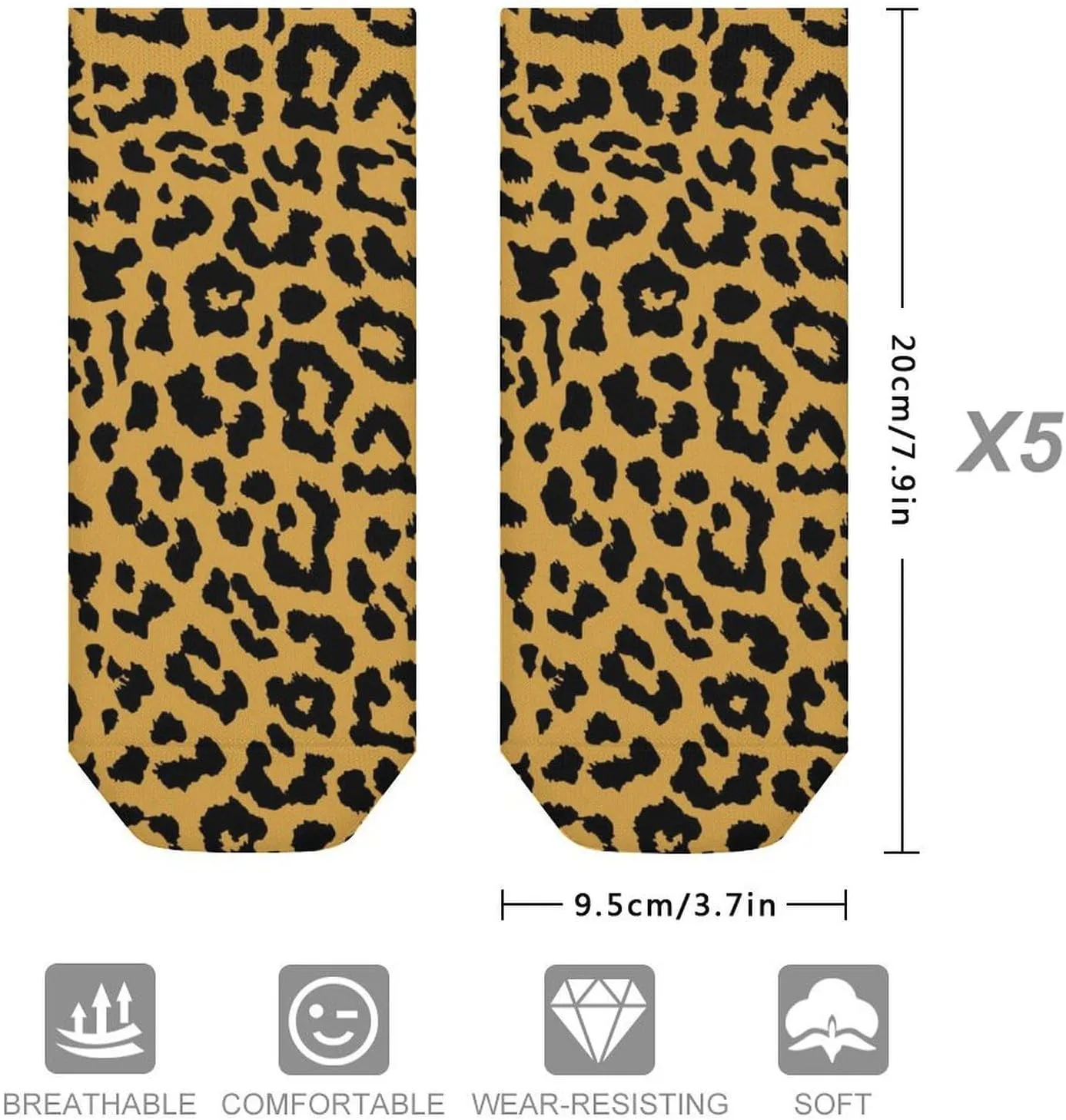 Women Low Ankle Ankle Athletic Socks, 5 Pairs No-Show Socks, Novelty Casual Ladies No-Show Socks for Daily Wear