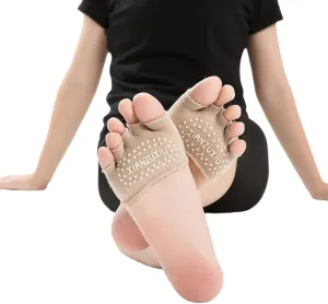 Women Man Half Sock Invisible Sport Running No Show Sock Non-Slip Five Finger Sock Moisture Wicking Half Sock