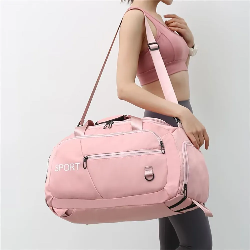 Womens Gym Bag Roomy Carry-on Bag Waterproof Travel Duffel Bag with Shoes Compartment Casual Gym Backpack for Sports