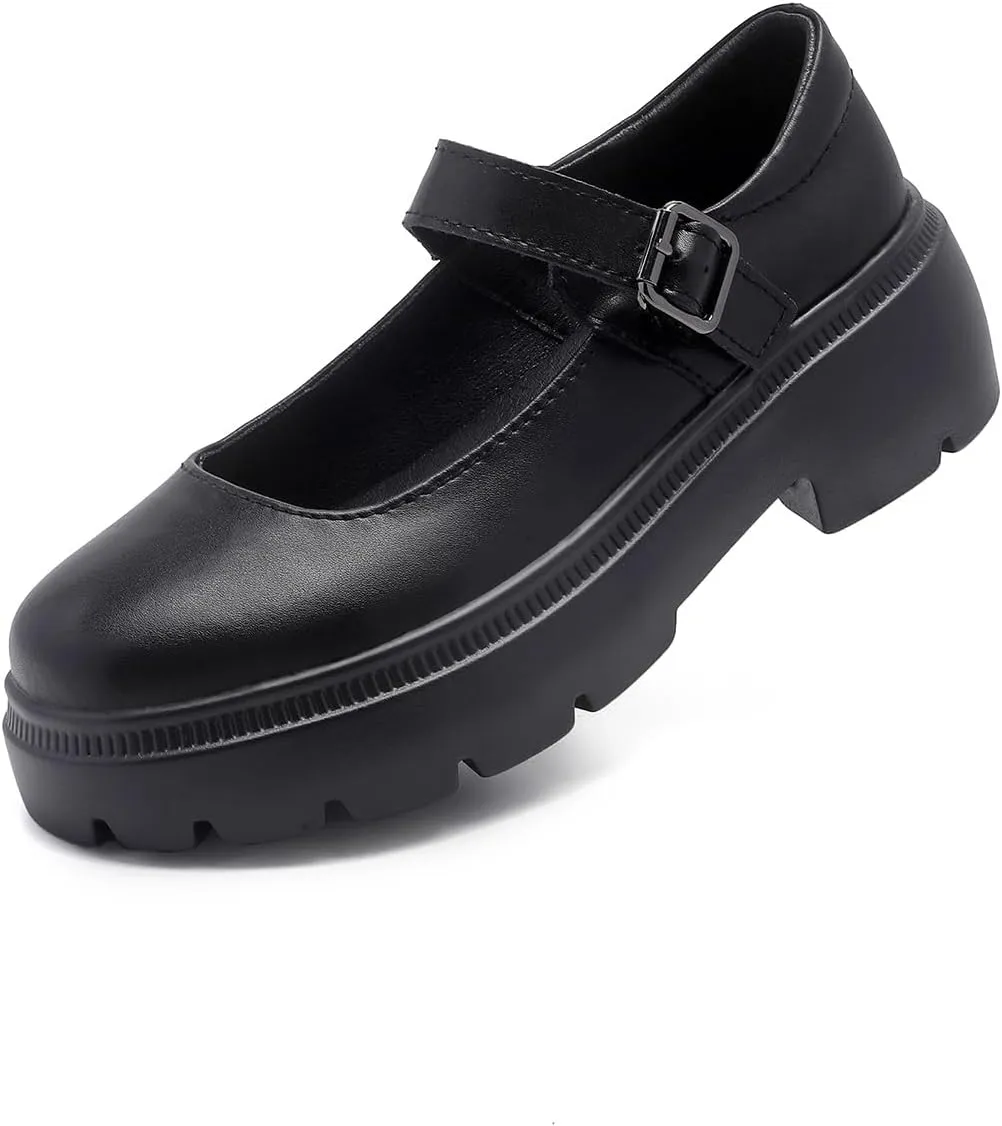 Womens Mary Jane Shoes Round Toe Ankle Buckle Strap Chunky Heel Platform Pumps Comfortable for Casual Dressy Party Work Oxfords