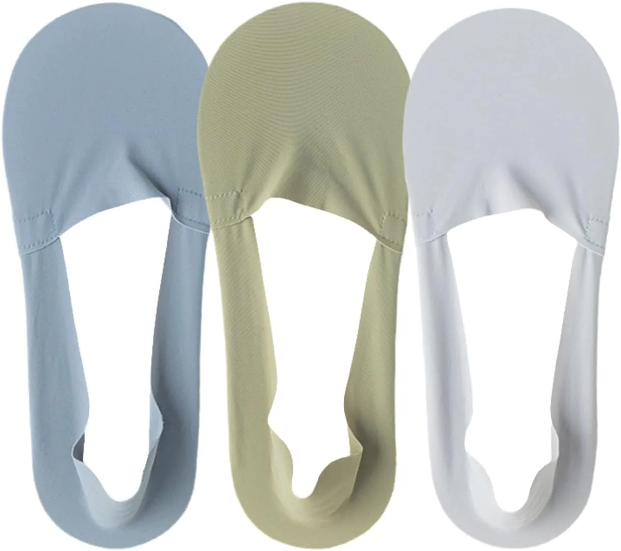Womens No Show Socks, 3 Count, One Size, White, Solid, Cotton Blend, Non-Slip, Breathable, Seamless