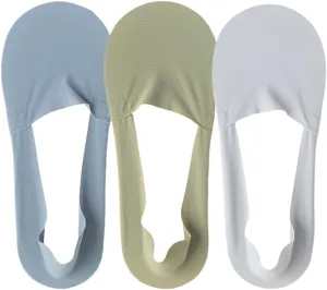 Womens No Show Socks, 3 Count, One Size, White, Solid, Cotton Blend, Non-Slip, Breathable, Seamless