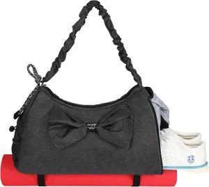 Yoga Bag with Shoes Compartment,Women Single-Shoulder Bag Butterfly Wet Dry Storage Pockets & Adjustable Yoga Mat Holder