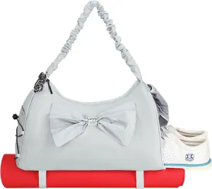 Yoga Bag with Shoes Compartment,Women Single-Shoulder Bag Butterfly Wet Dry Storage Pockets & Adjustable Yoga Mat Holder