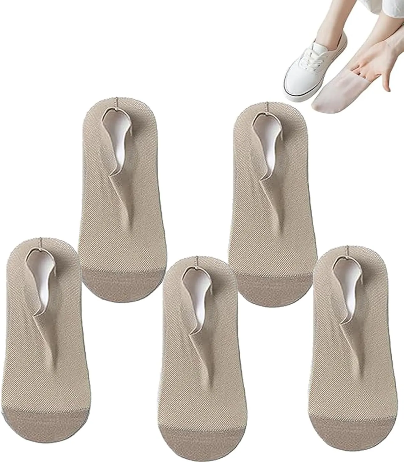 Zeanaturals Ultra Thin Liner Non Slip No Show Socks, Womens Men Soft Breathable Ice Silk Sock oft, Unisex Low Cut Liner Sock